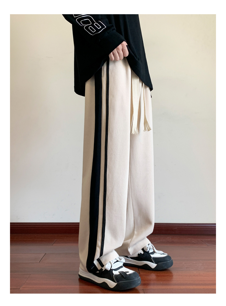 2025春秋情侣款条纹直筒休闲裤【宽松款】