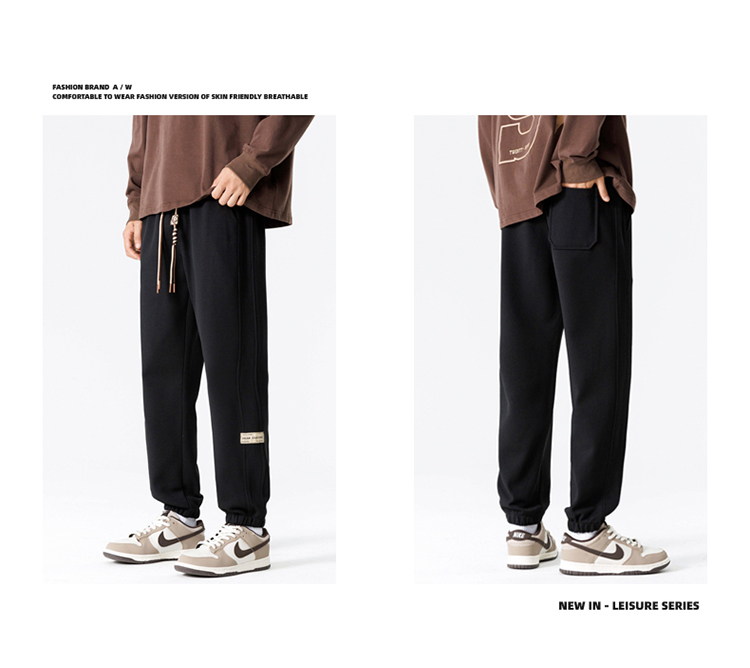 2025春秋情侣款条纹束脚休闲裤【宽松款】