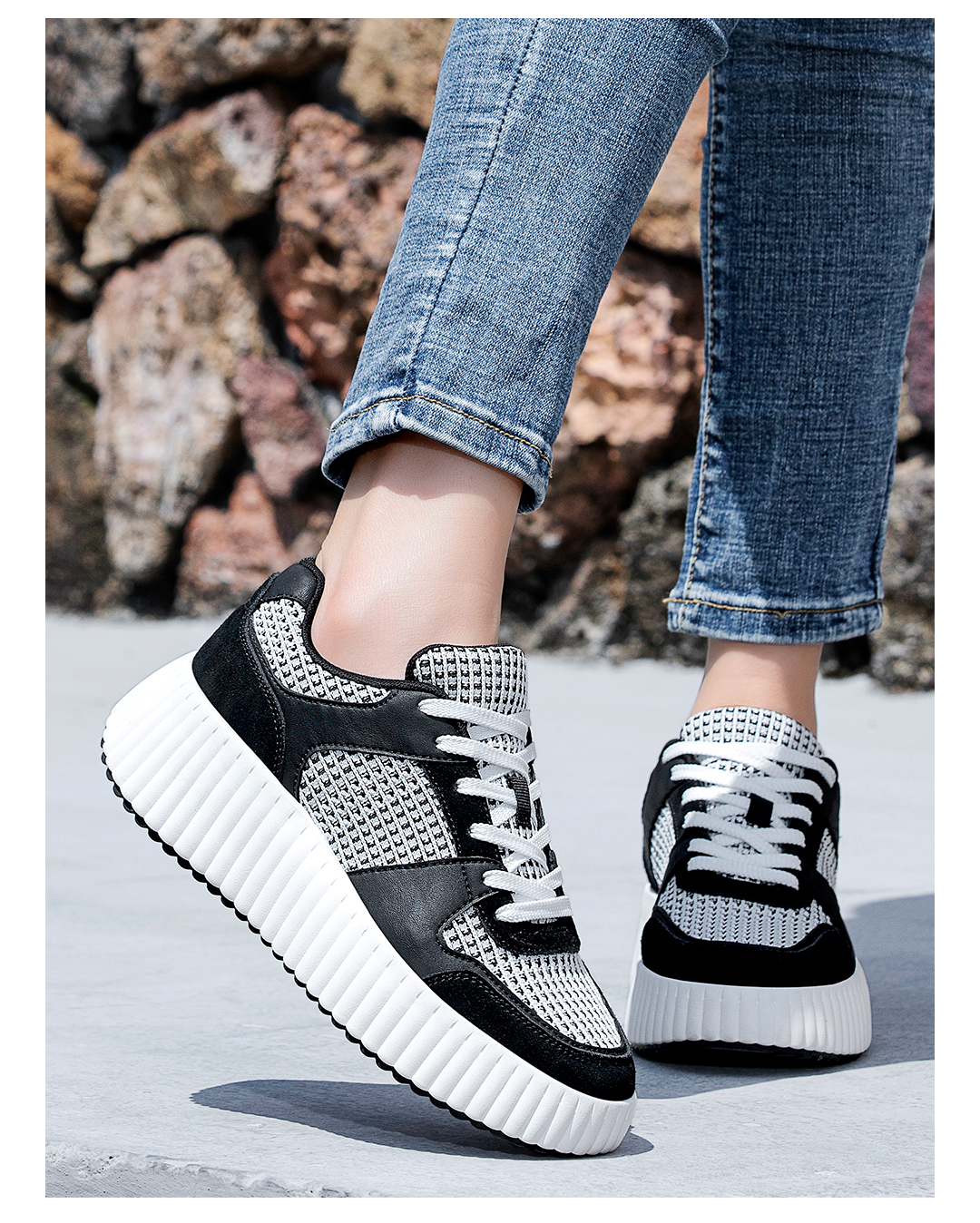 2025女款厚底时尚休闲鞋