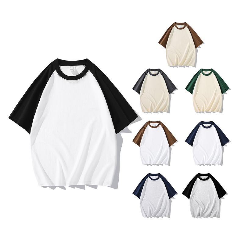 2025夏季情侣T恤260克新疆纯棉100%【落肩拼接款】