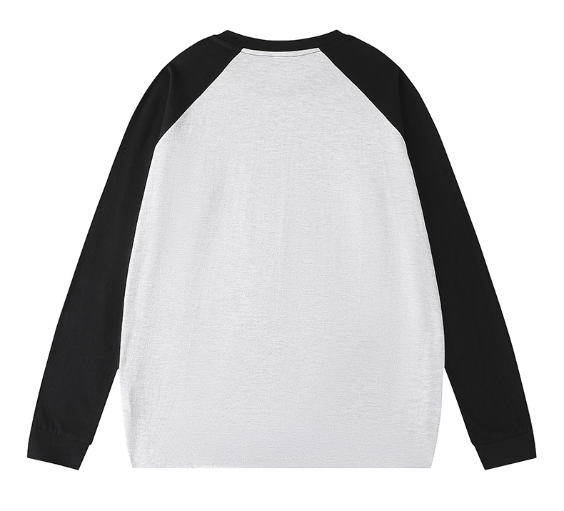 2025秋冬情侣款长袖T恤260克纯棉100%【多色拼接宽松款】