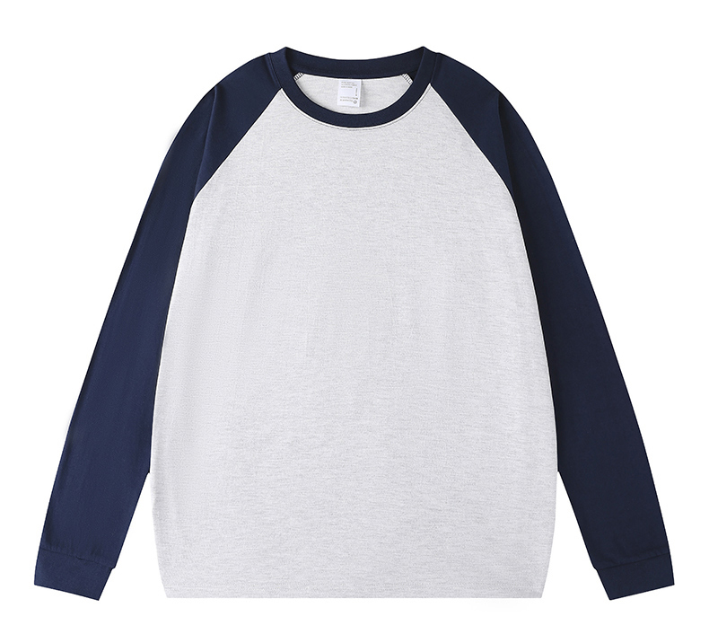 2025秋冬情侣款长袖T恤260克纯棉100%【多色拼接宽松款】