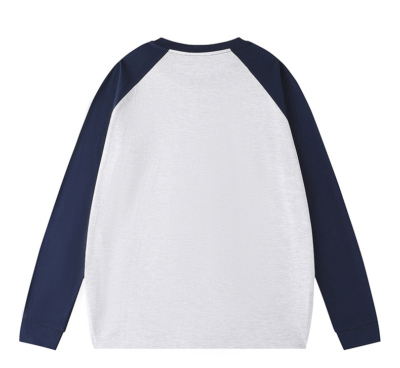 2025秋冬情侣款长袖T恤260克纯棉100%【多色拼接宽松款】