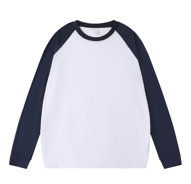 2025秋冬情侣款长袖T恤260克纯棉100%【多色拼接宽松款】