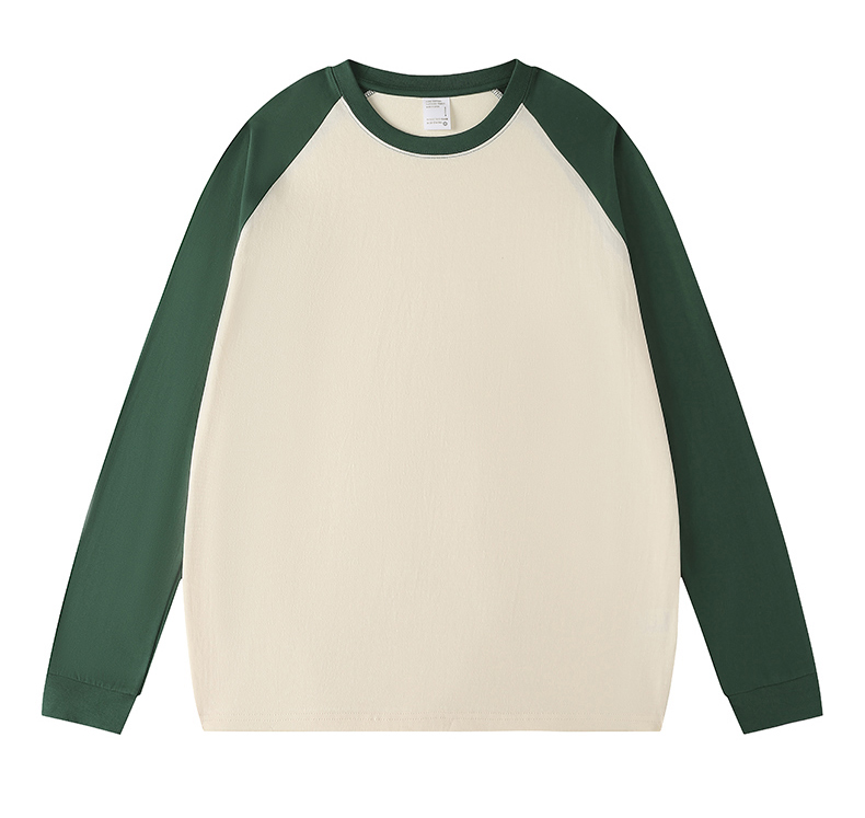 2025秋冬情侣款长袖T恤260克纯棉100%【多色拼接宽松款】