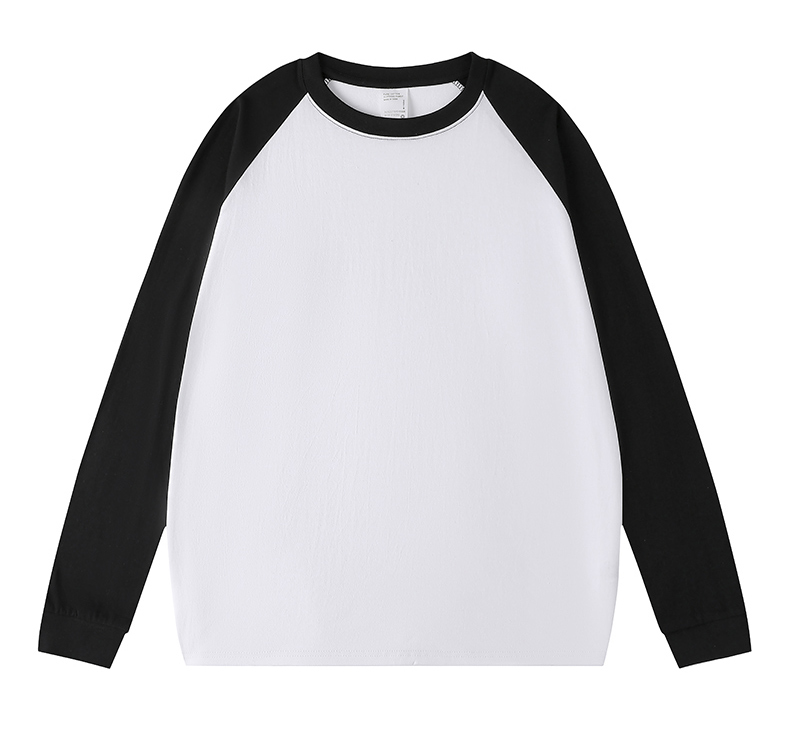 2025秋冬情侣款长袖T恤260克纯棉100%【多色拼接宽松款】