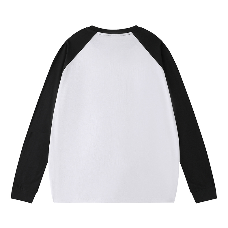 2025秋冬情侣款长袖T恤260克纯棉100%【多色拼接宽松款】