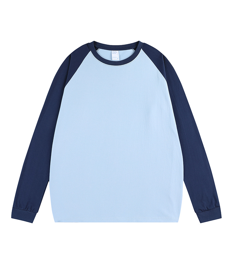 2025秋冬情侣款长袖T恤260克纯棉100%【多色拼接宽松款】