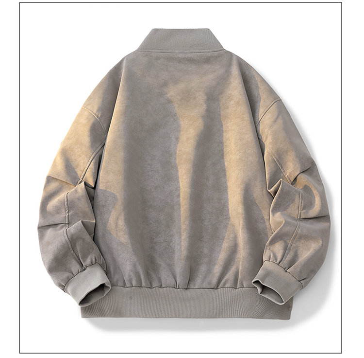 2025秋冬男款宽松时尚绒感皮夹克