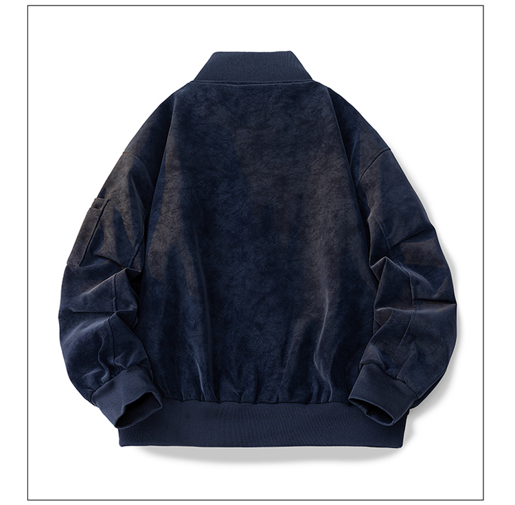2025秋冬男款宽松时尚绒感皮夹克