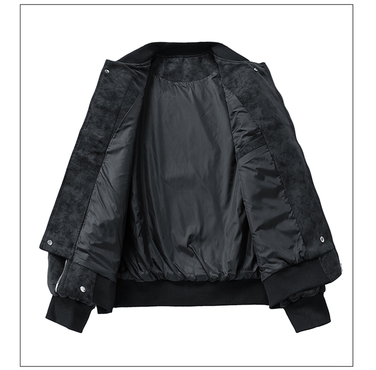 2025秋冬男款宽松时尚绒感皮夹克