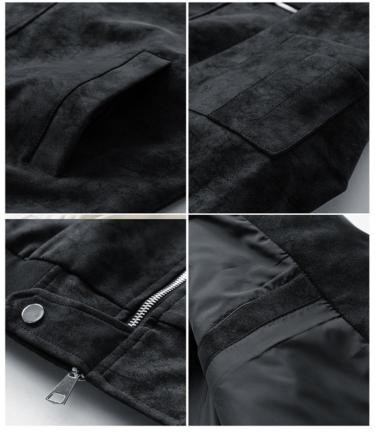 2025秋冬男款宽松时尚绒感皮夹克