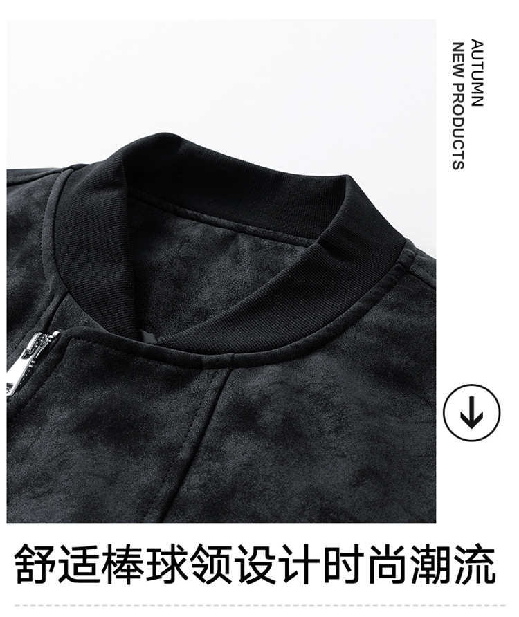 2025秋冬男款宽松时尚绒感皮夹克