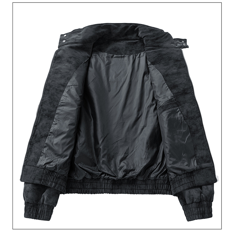 2025秋冬男款宽松时尚绒感皮夹克