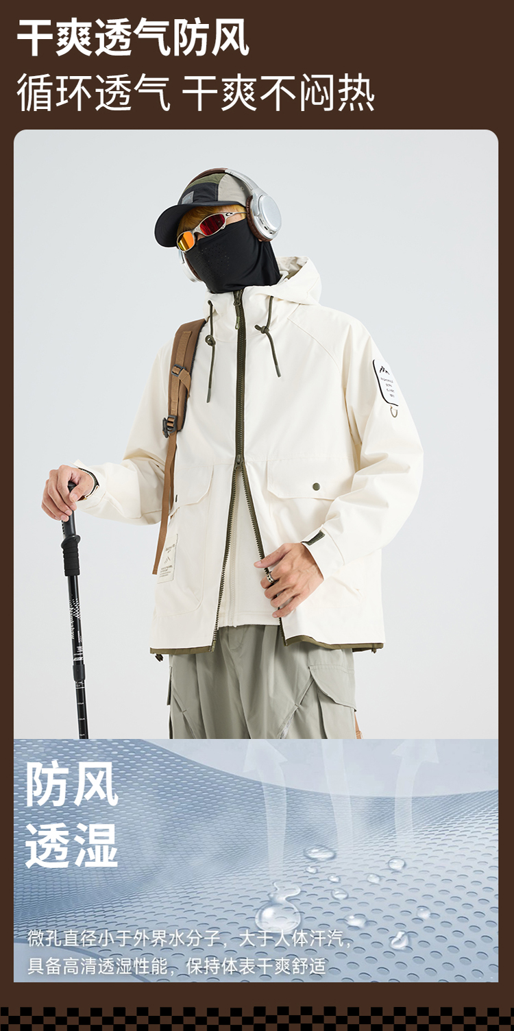 2025秋冬情侣款三合一冲锋衣两件套【26555外壳】